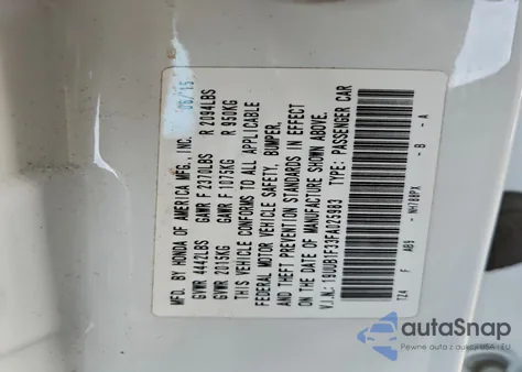 2015 Acura Tlx из США, поврежденный, VIN 19UUB1F33FA025983